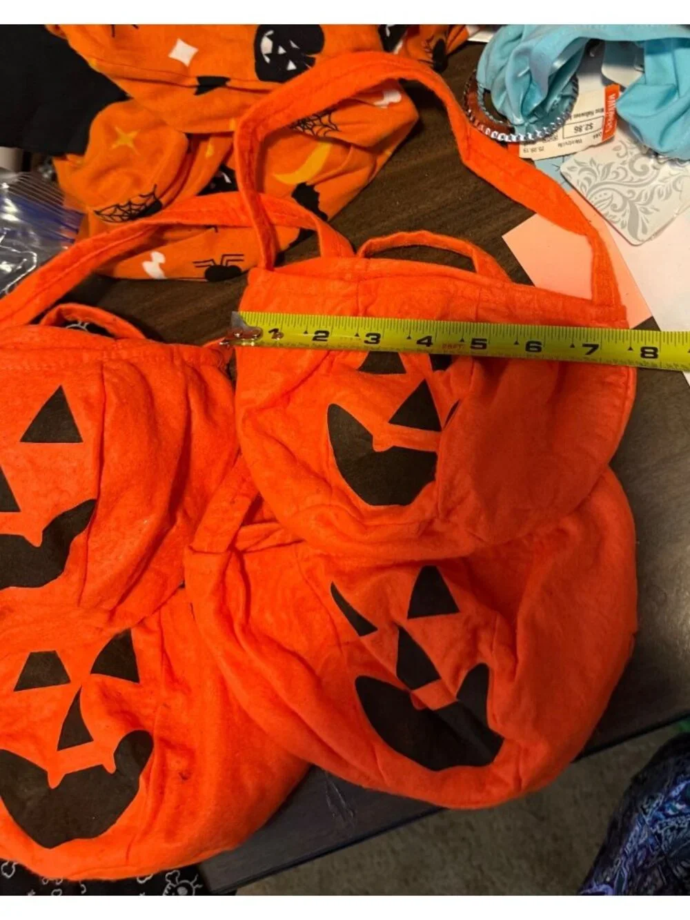 Set of 4 Mini Pumpkin Halloween Purses / Treat Bags – Jack-O’-Lantern
